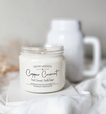Copper coconut candle
